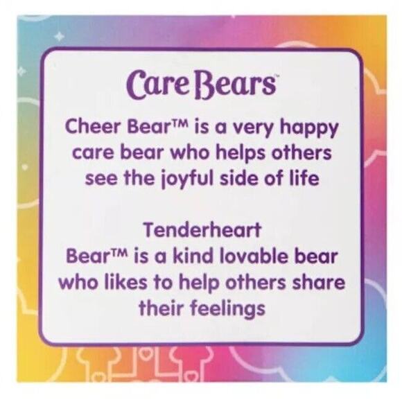 🔥Care Bears Flocked Figures Pack Of 2 Cheer Bear and Tenderheart Bear BNWT🔥 - Picture 3 of 3